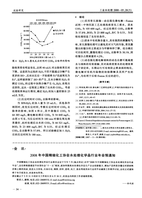 2008年中国精细化工协会水处理化学品行业年会预通知